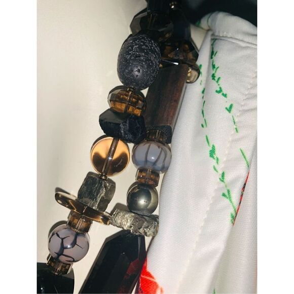 Vintage Stephen Dweck 925 Multi Stone Double Stranded Chunky Necklace 20” - Picture 7 of 16